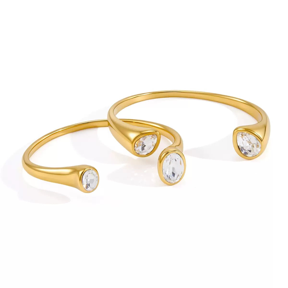 The Luminary Crystal Open Cuff Bangle