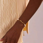 Pearl & Molten Gold Bar Bracelet