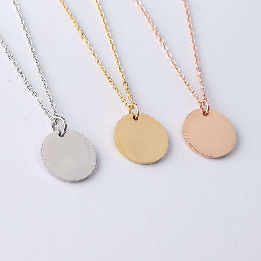 Personalised Round Disc Pendant