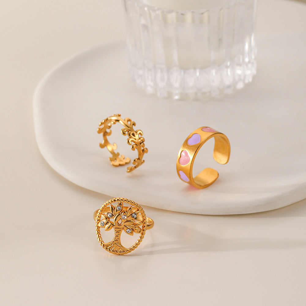 Cutesy Heart Knuckle Ring Set