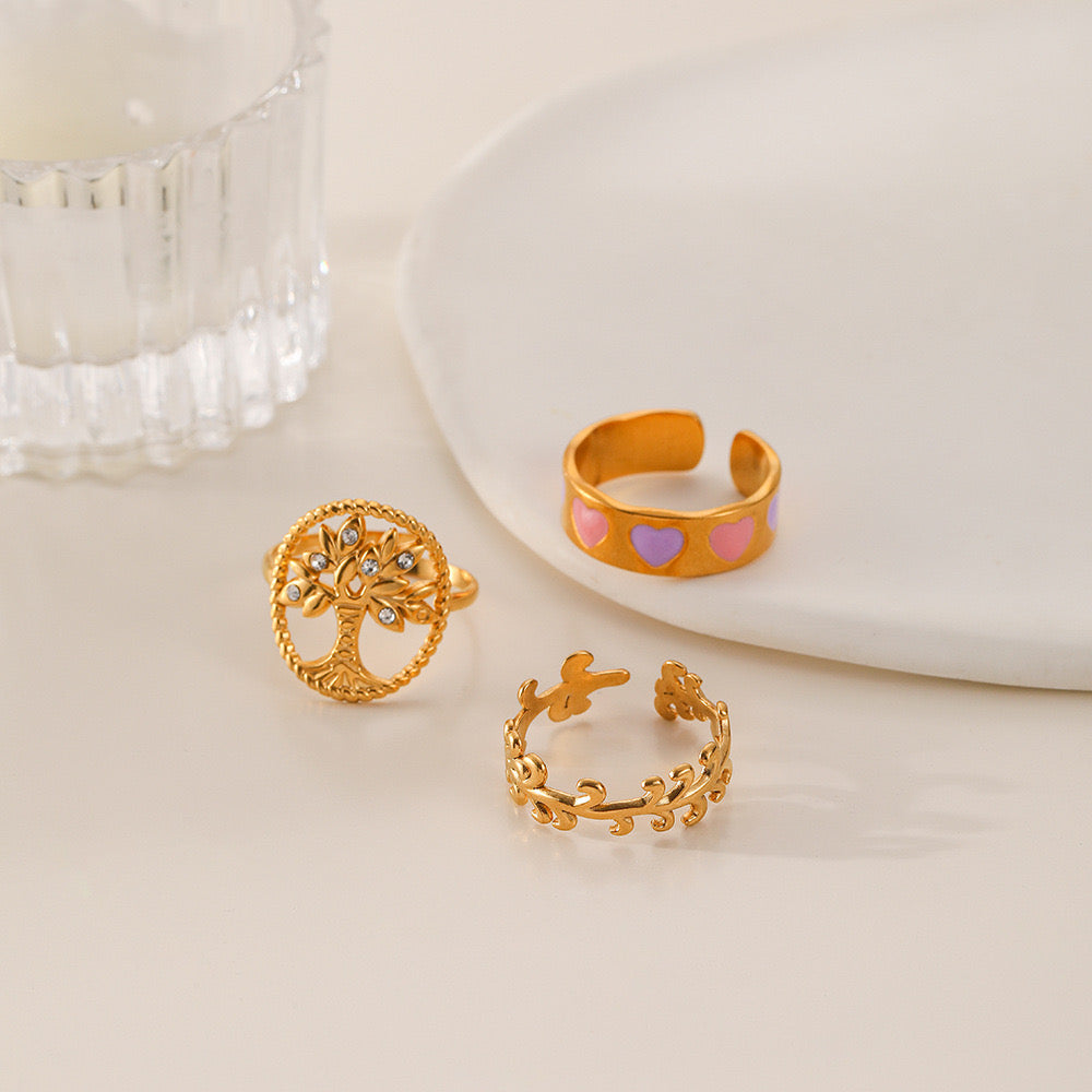 Cutesy Heart Knuckle Ring Set