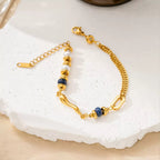 The Lapis & Pearl Mixed-Element Chain Bracelet