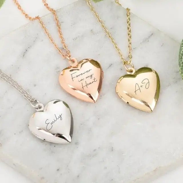 Heart Photo Locket Necklace