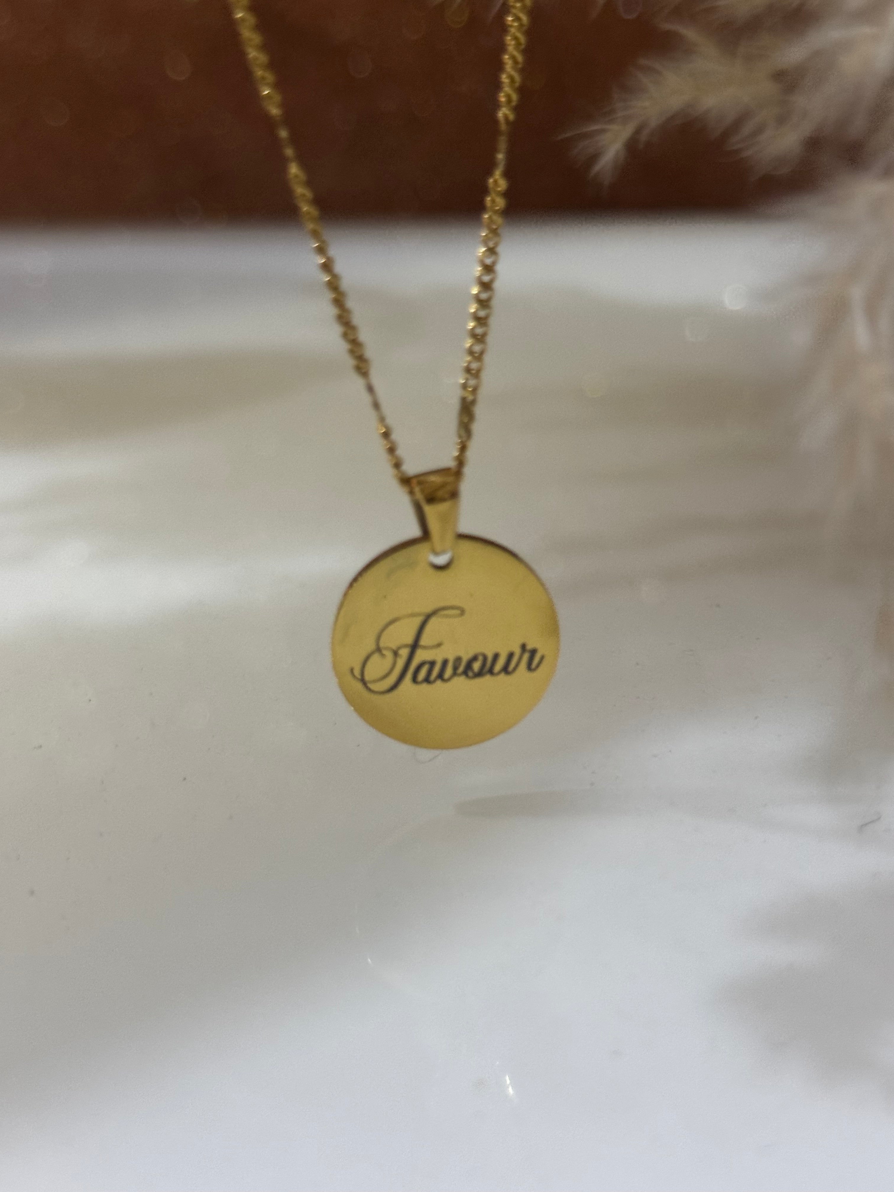 Personalised Round Disc Pendant