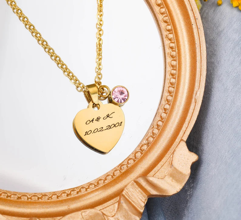 Forever in my heart birthstone mini pendant