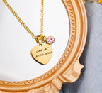 Forever in my heart birthstone mini pendant