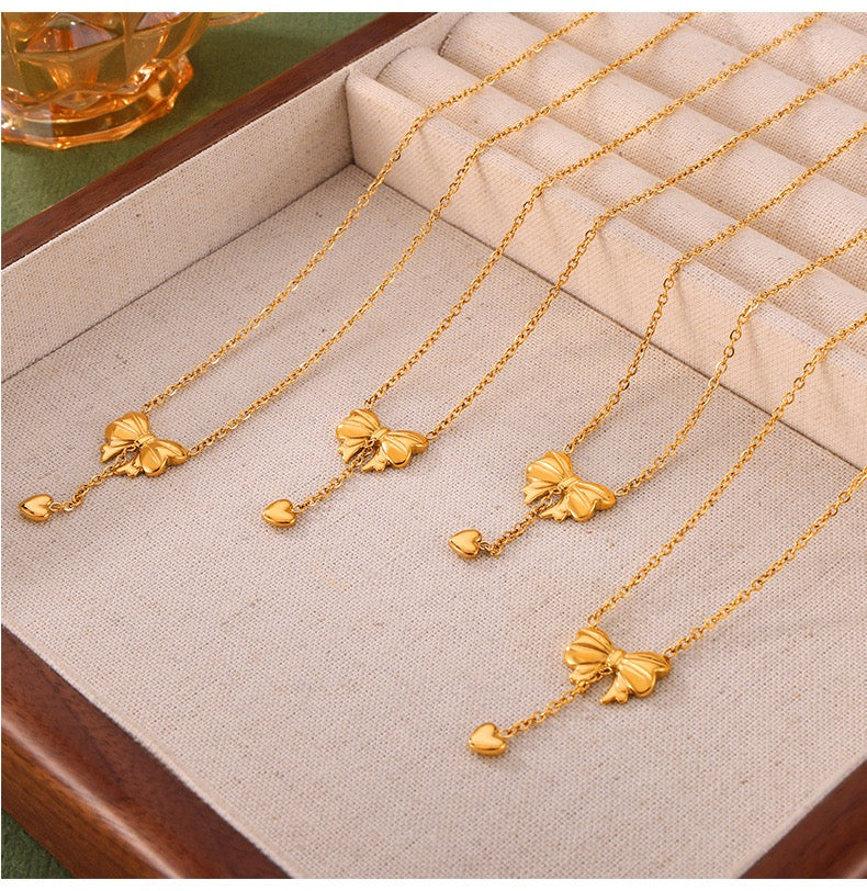 Bow Drop Necklace