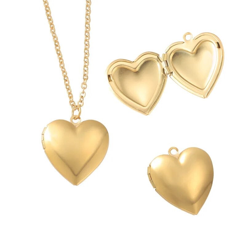 Heart Photo Locket Necklace