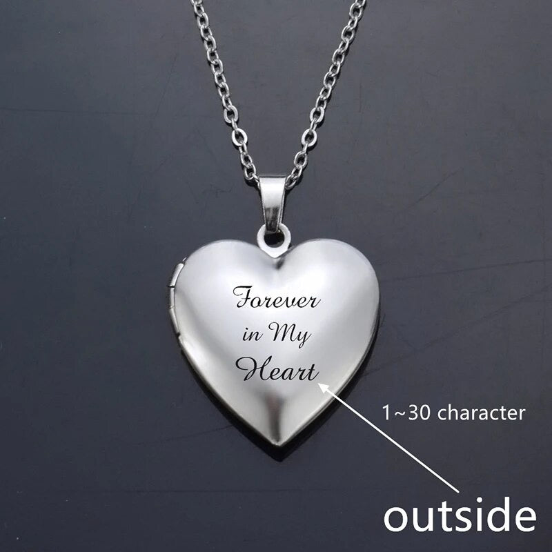 Heart Photo Locket Necklace