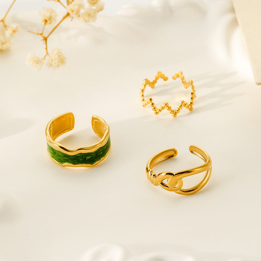 Emerald Glazed Knuckle Rings