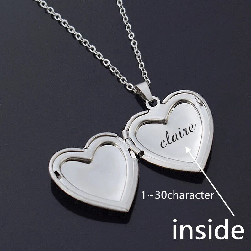Heart Photo Locket Necklace