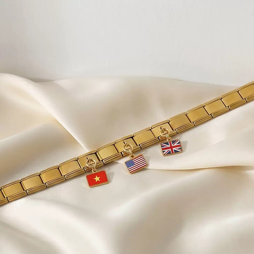 World Travel Bracelet Modular Dropping Charms