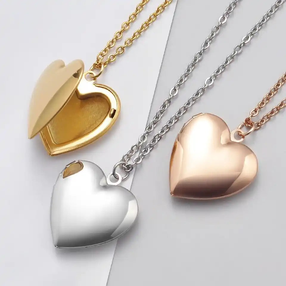 Heart Photo Locket Necklace