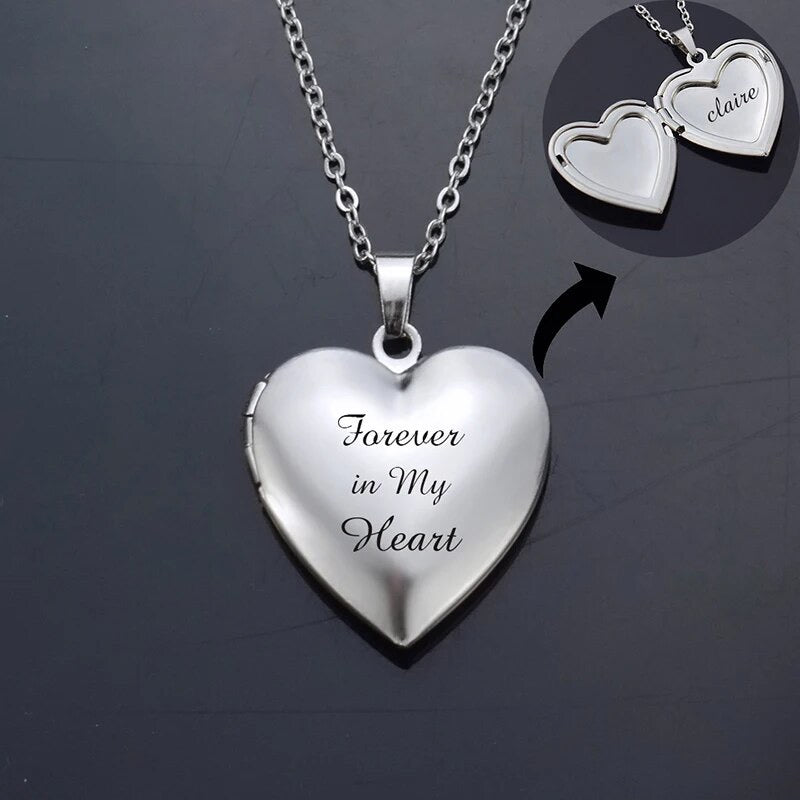 Heart Photo Locket Necklace