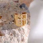 Bold Cross Open Ring