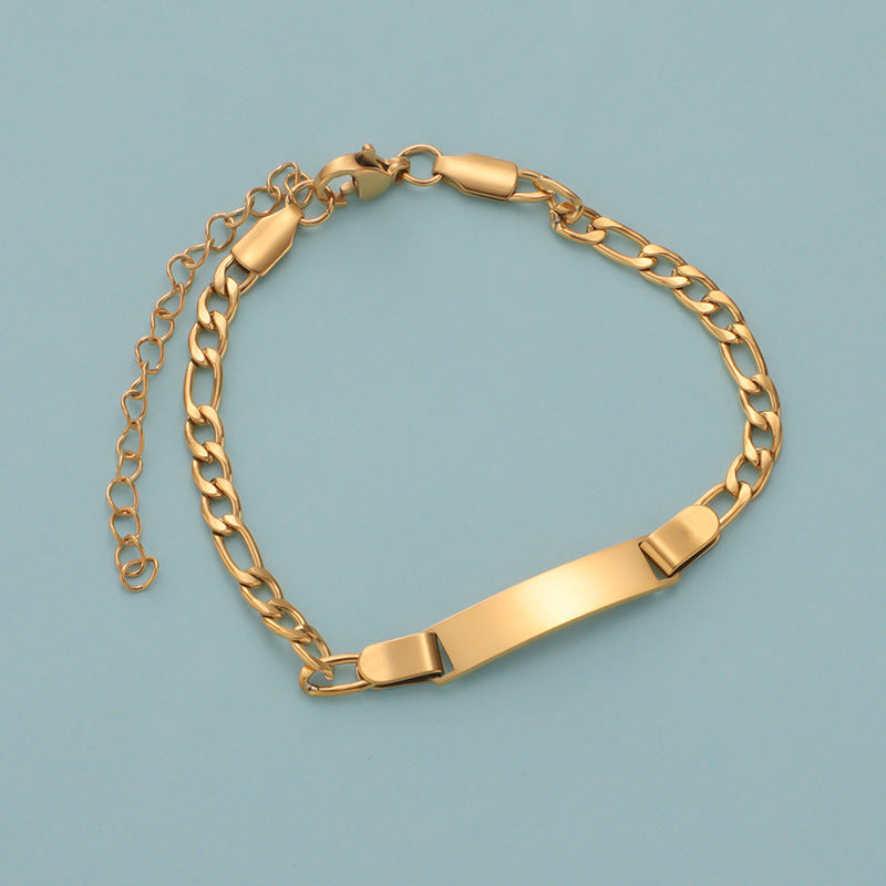 Regular Female Bar Figaro Chain Bracelet