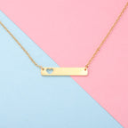 Hollow Heart Bar Necklace