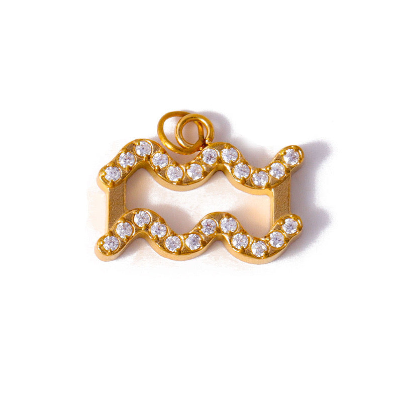 Micro pave CZ Zodiac Charms