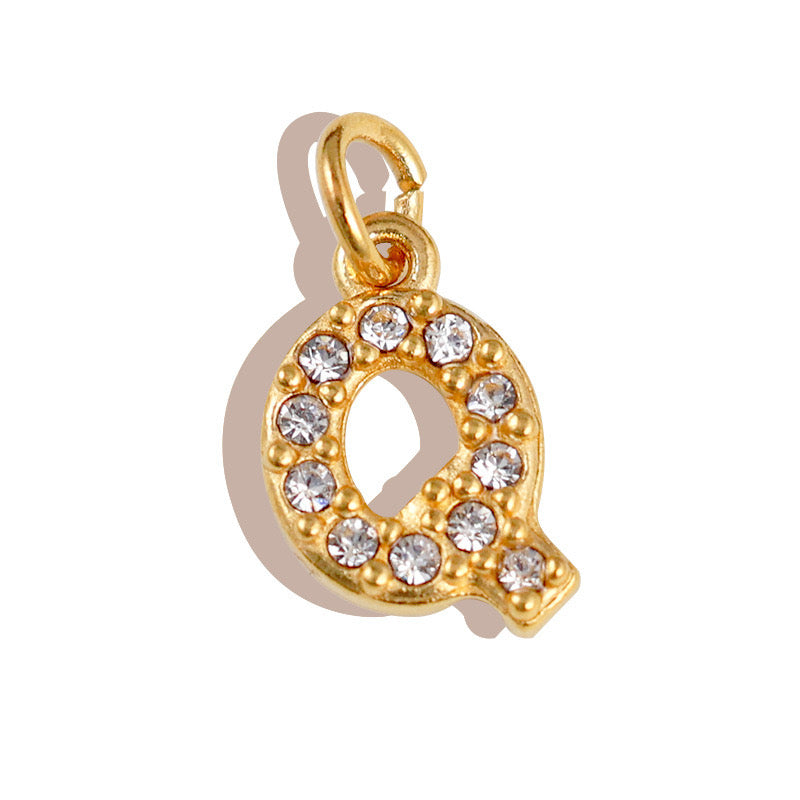 Micro pave CZ Letter Charms