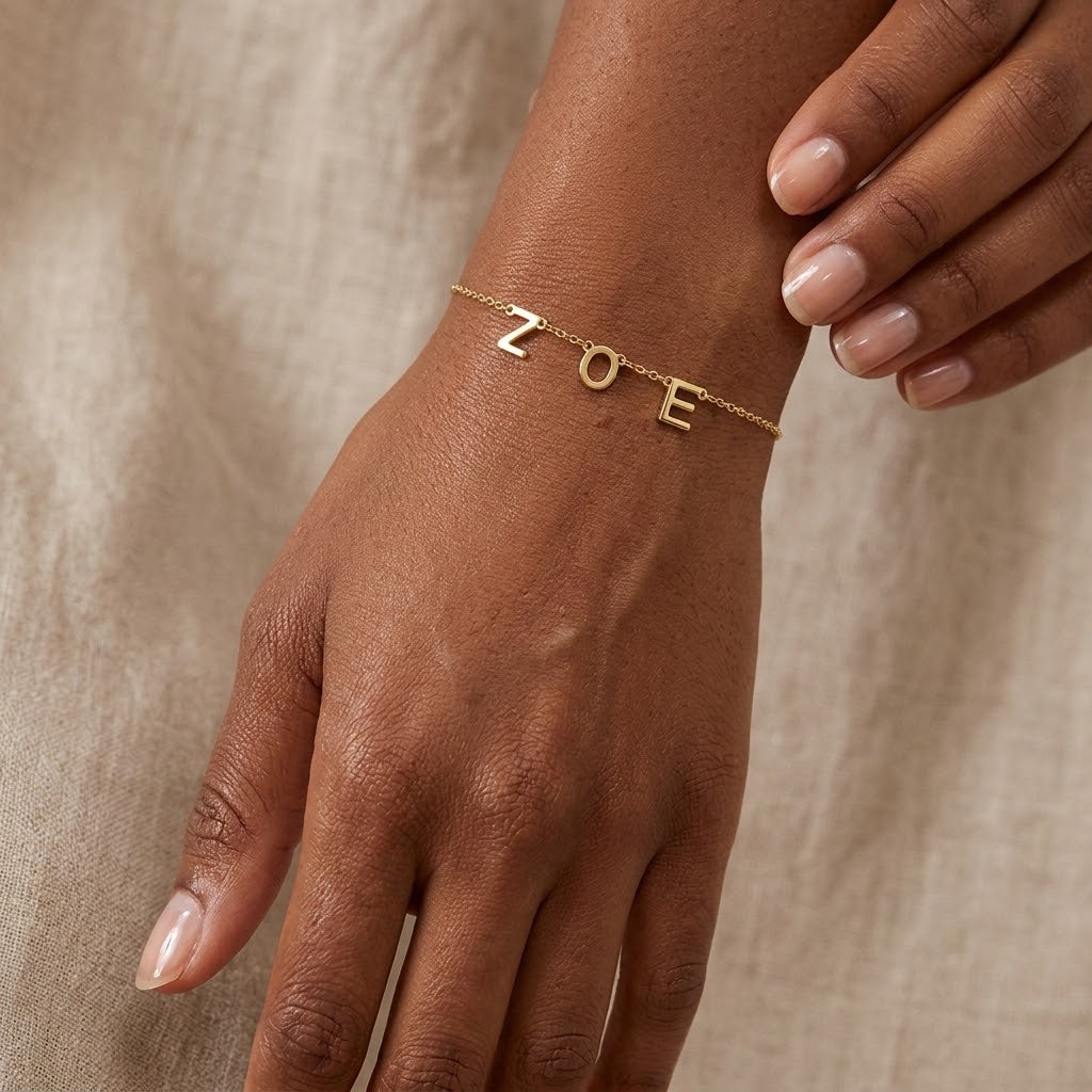 ADA Dainty Letter Name Bracelet