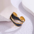 Kayla Enamel Open Ring
