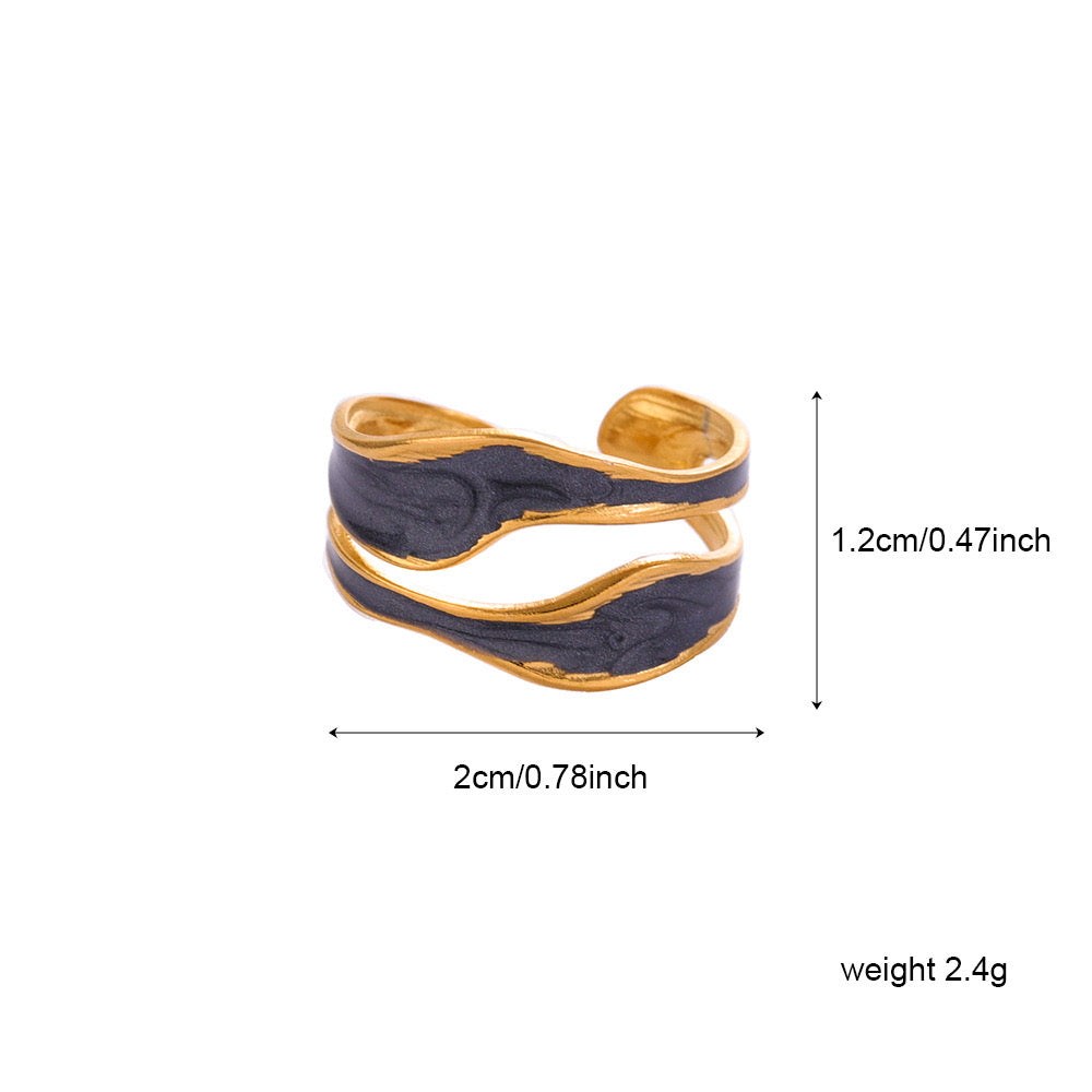 Kayla Enamel Open Ring