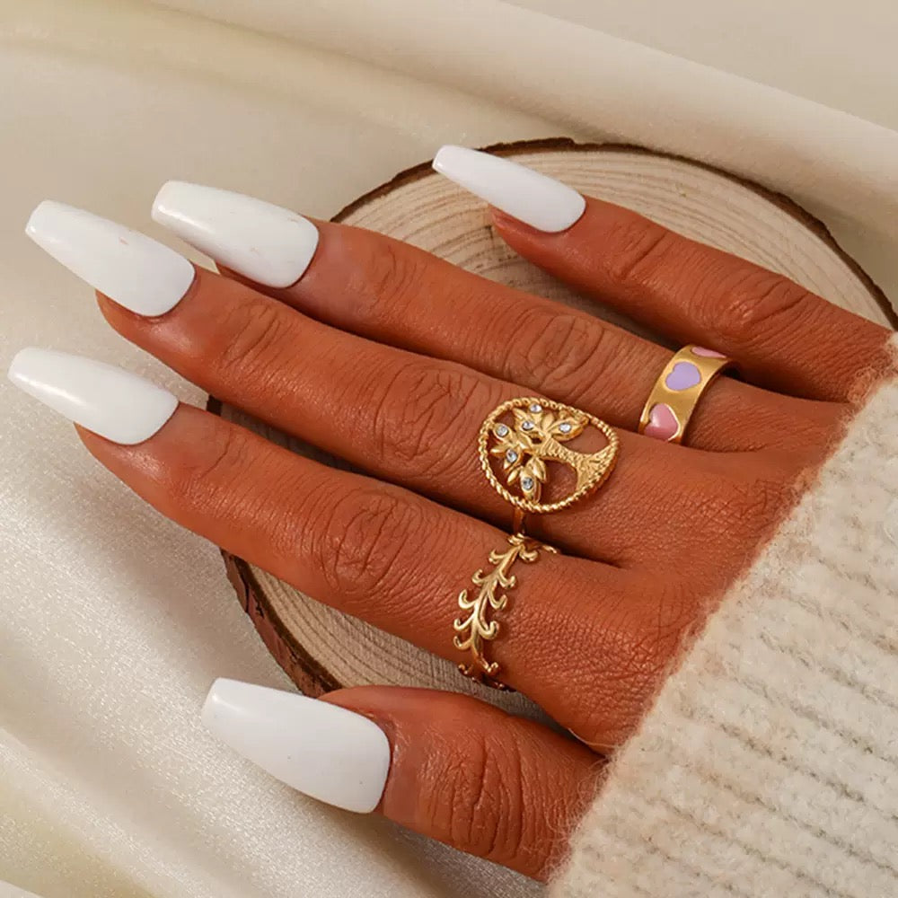 Cutesy Heart Knuckle Ring Set