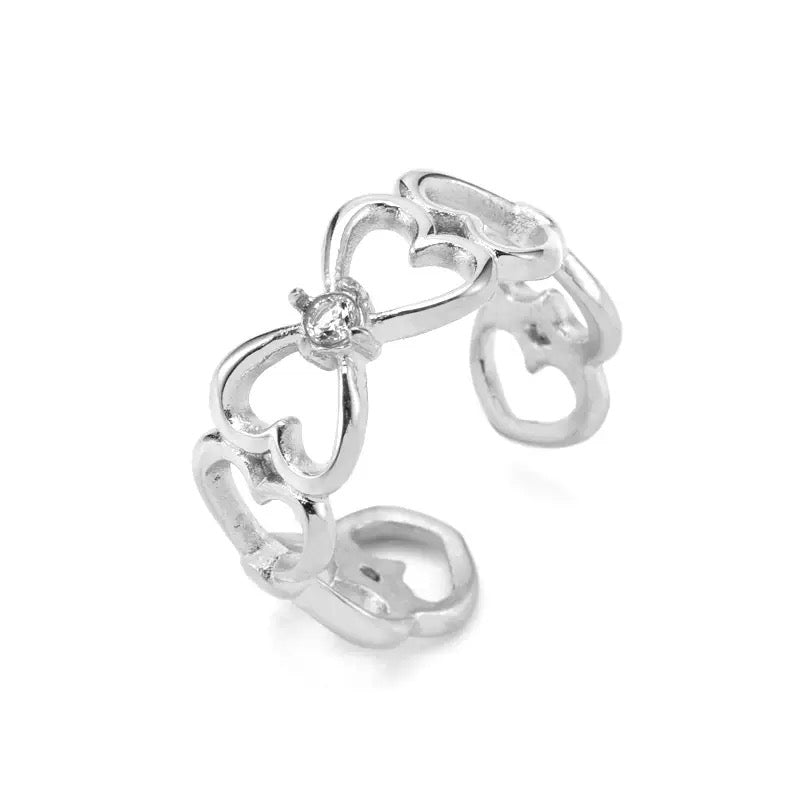 Pretty Bow CZ Open Ring