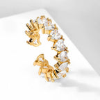 Heart Cocktail CZ Open Ring