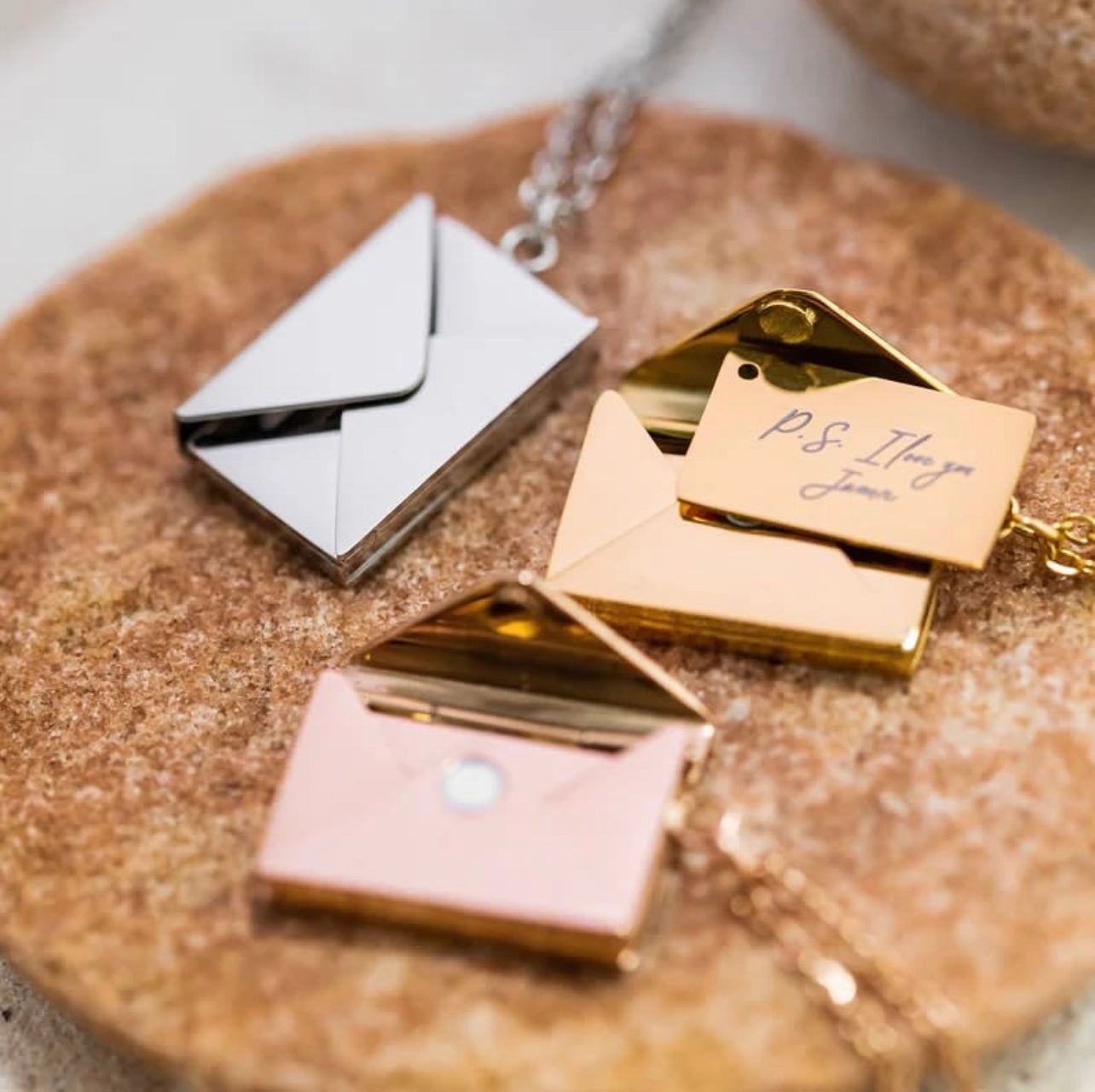 Personalized Secret Letter Envelope Necklace