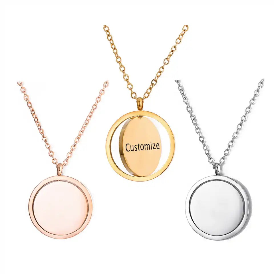 Wanderlust Spinning Photo Necklace