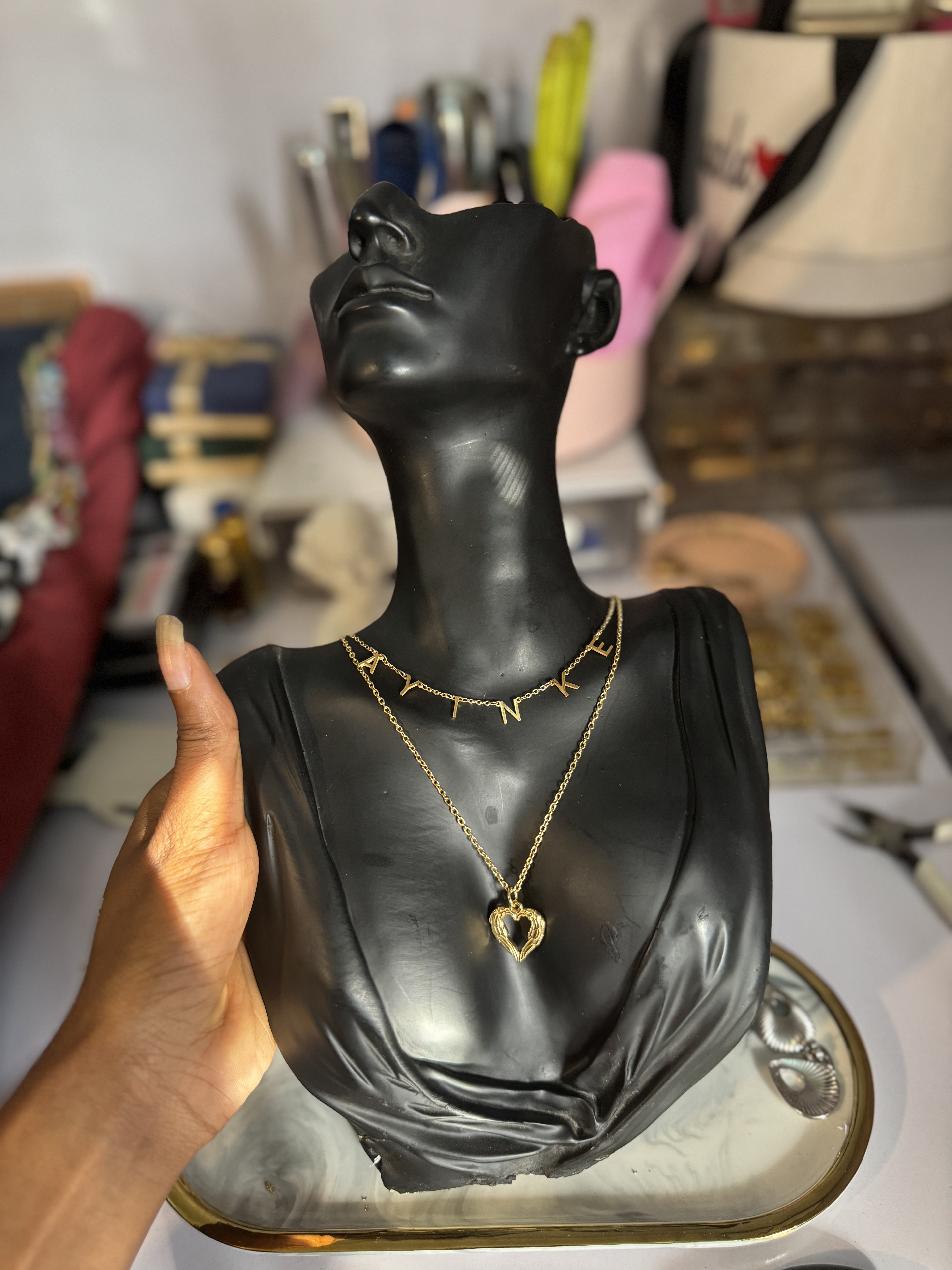 Layered Dainty Letter Name Necklace