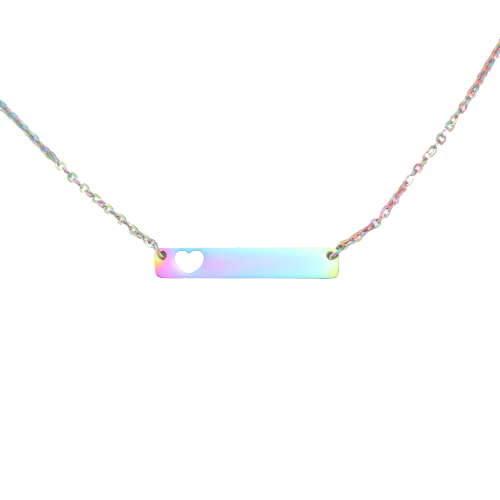 Hollow Heart Bar Necklace
