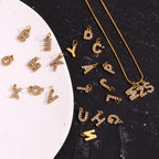 Micro pave CZ Letter Charms