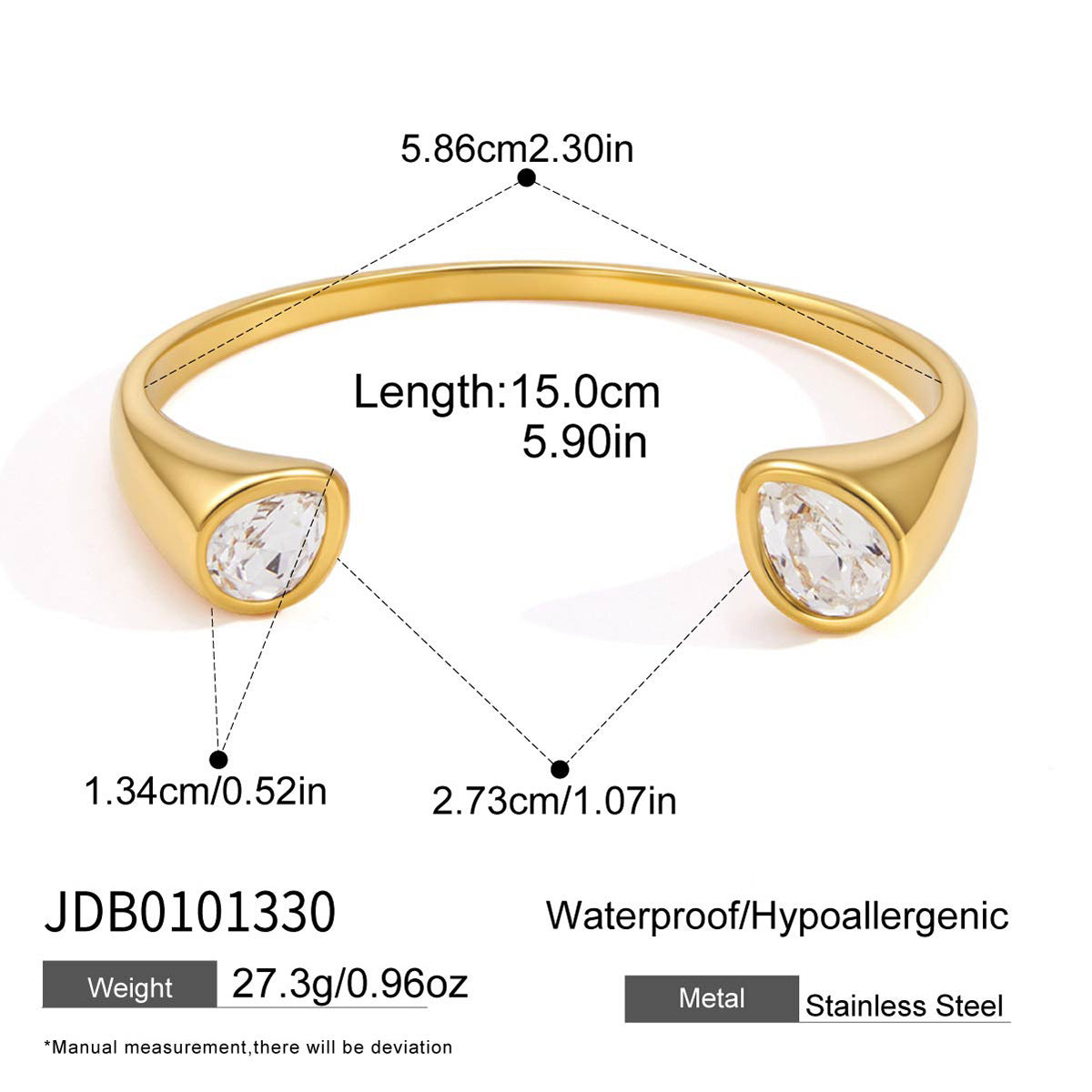 The Luminary Crystal Open Cuff Bangle