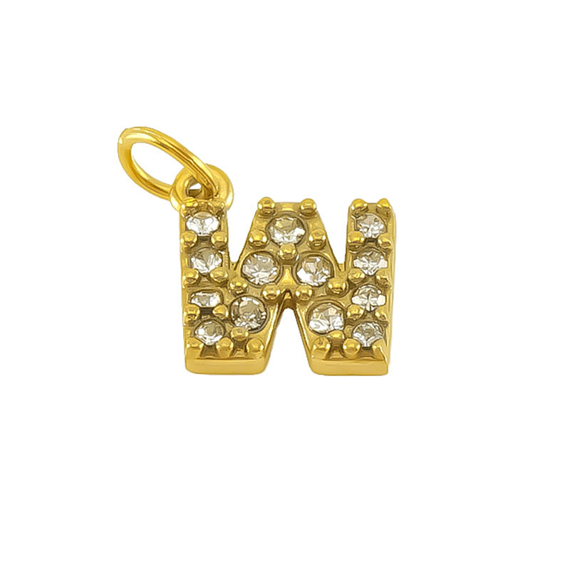 Micro pave CZ Letter Charms