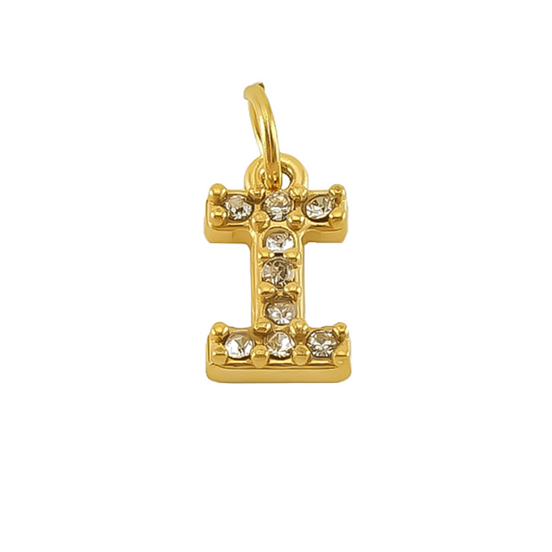 Micro pave CZ Letter Charms