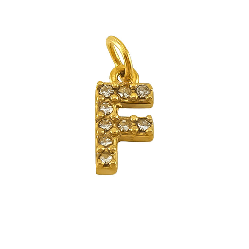 Micro pave CZ Letter Charms