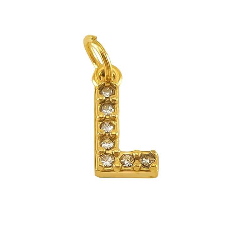 Micro pave CZ Letter Charms