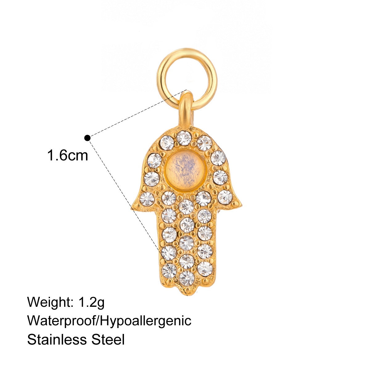 CZ Hand of Fatimah Charm