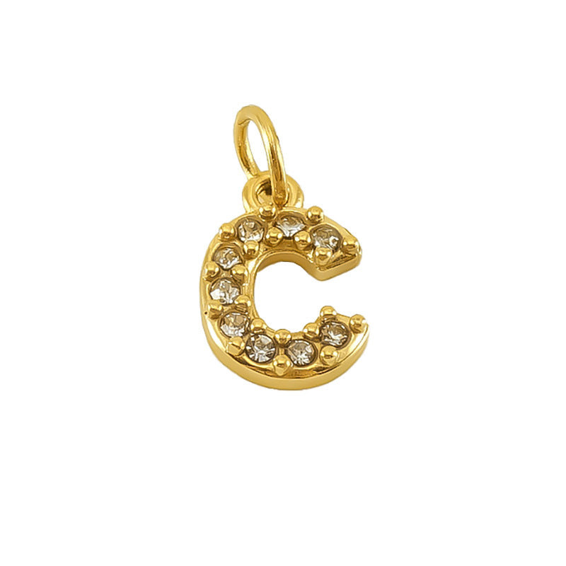 Micro pave CZ Letter Charms