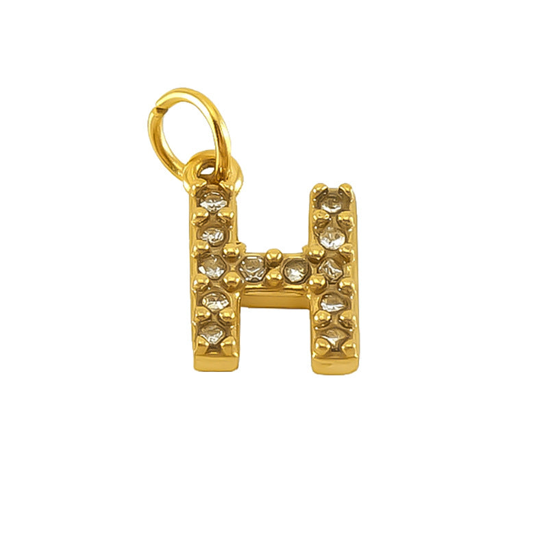 Micro pave CZ Letter Charms