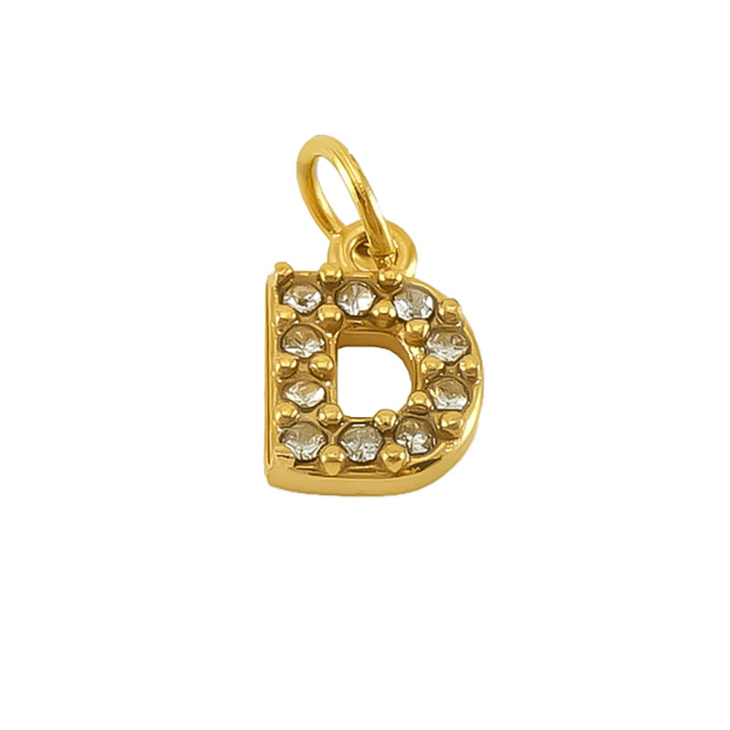 Micro pave CZ Letter Charms