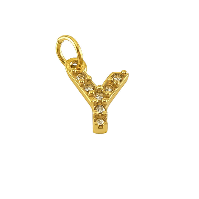 Micro pave CZ Letter Charms
