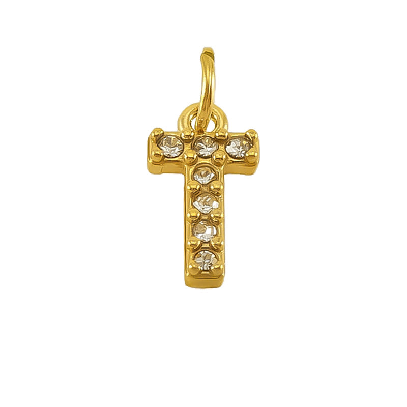 Micro pave CZ Letter Charms