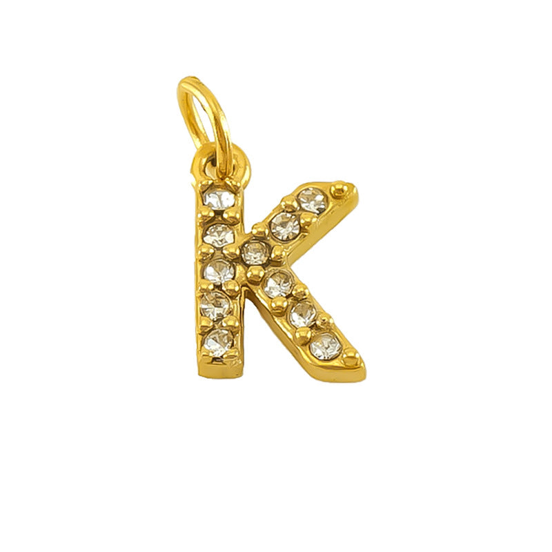 Micro pave CZ Letter Charms