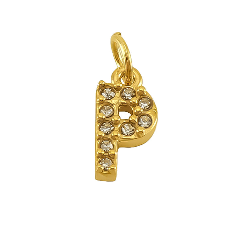 Micro pave CZ Letter Charms