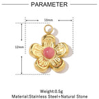 Pink Natural Stone Daisy Charm
