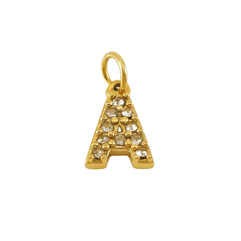 Micro pave CZ Letter Charms