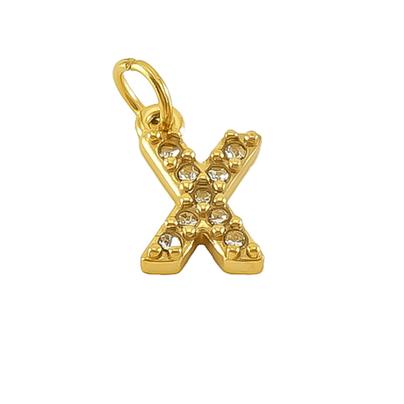 Micro pave CZ Letter Charms